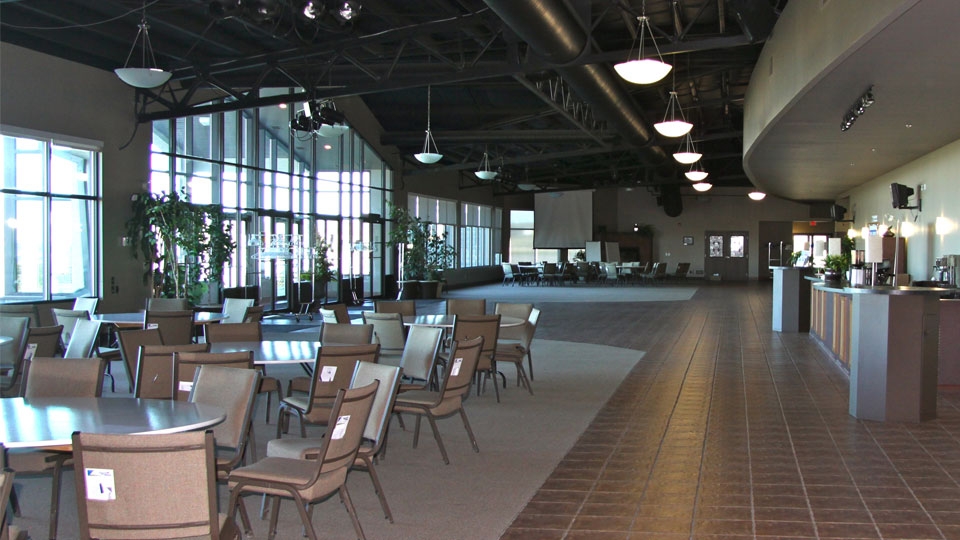 The view of a conference space at RockPointe Bearspaw